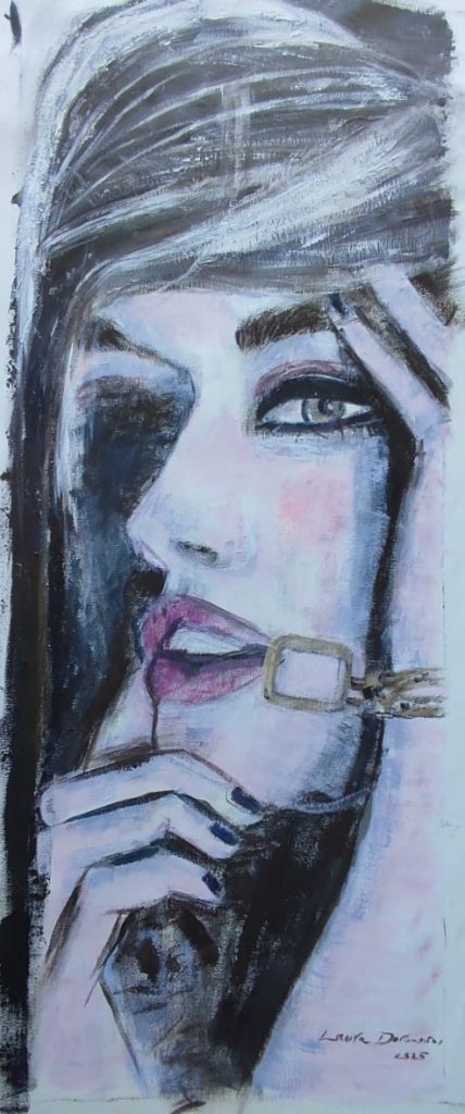 Mujer joyería Pintura acrilica